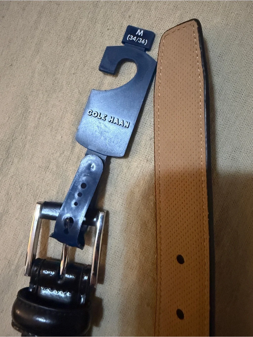 Cole Haan Men's Reversible Black/Tan Leather Belt